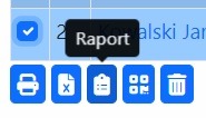 Raport pod listą pracownika